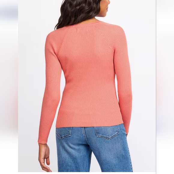 Montgomery Post - Crew Neck Raglan Fitted Ribbed Top - Picture 3 of 12